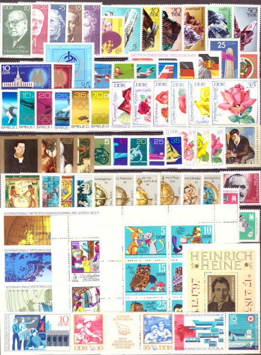Briefmarken DDR Jahrgang 1972 Postfrisch - Komplett