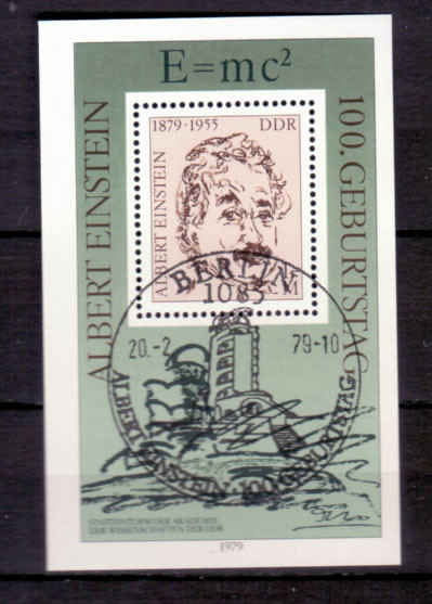 Briefmarken: DDR 1979 Mi.Nr. Block 54, Albert Einstein. Gestempelt