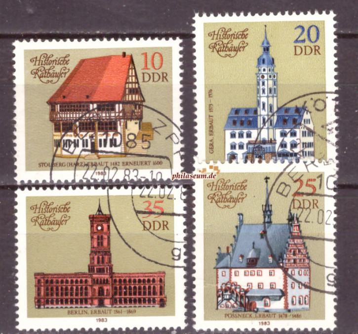 Briefmarken: DDR 1983 Mi.Nr. 2775-2778, Historische Rathäuser, Gestempelt