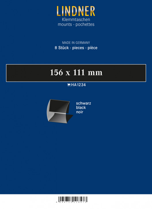 Lindner Klemmfix Blockstreifen, 156 x 111 mm, glasklar, 8 Stück, geschlitzt