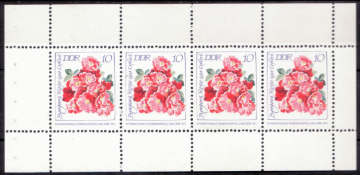 Briefmarken: DDR 1972, Mi.Nr. H-Bl. 14 (1778), Internationale Rosenausstellung, Erfurt (II). Postfrisch