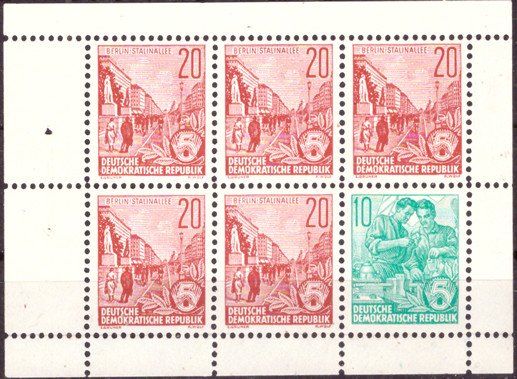 Briefmarken DDR 1960, Heftchenblatt Mi.Nr. H-Bl. 9 B (5x 580A, 1x 704A), Fünfjahresplan, Postfrisch
