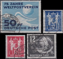 Briefmarken DDR Jahrgang 1949 Gestempelt