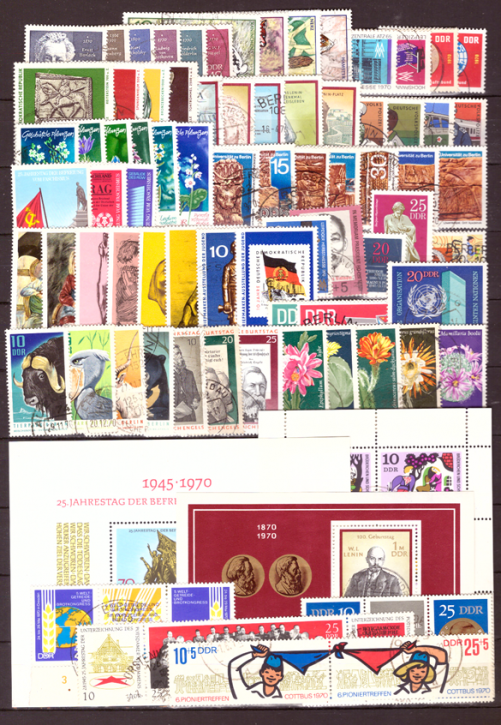 Briefmarken DDR Jahrgang 1970 Gestempelt - Komplett