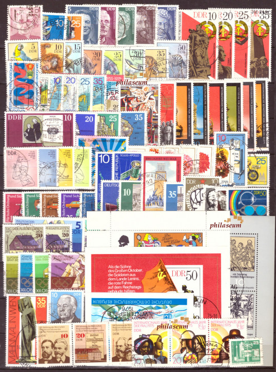 Briefmarken DDR Jahrgang 1975 Gestempelt - Komplett
