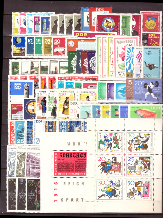 Briefmarken DDR Jahrgang 1966 Postfrisch - Komplett