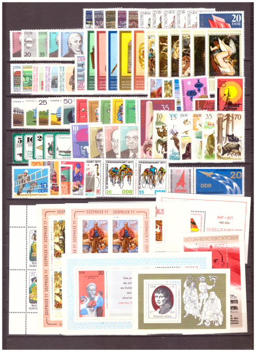 Briefmarken DDR Jahrgang 1977 Postfrisch - Komplett