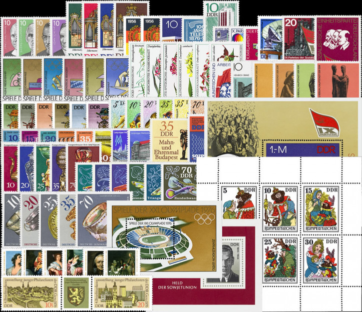 Briefmarken DDR Jahrgang 1976 Postfrisch - Komplett