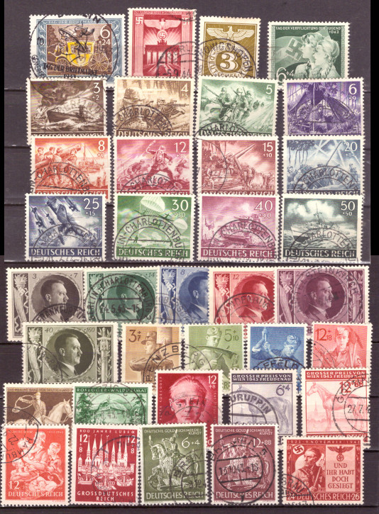 Briefmarken Deutsches Reich Jahrgang 1943 Mi.Nr. 828-863, Gestempelt