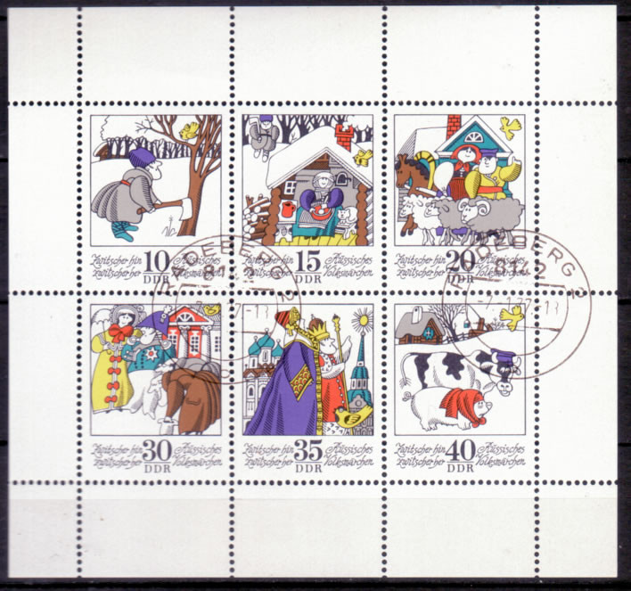 Briefmarken: DDR 1974, Mi.Nr. 1995-2000 Kleinbogen, Märchen IX, Gestempelt