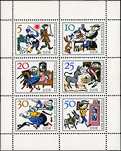 Briefmarken DDR 1966, Mi.Nr. 1236-1241 Kleinbogen, Märchen (I). Postfrisch