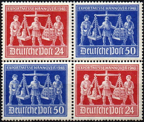 Briefmarken Alliierte Besetzung (Gemeinschaftsausgabe) 1948, Mi.Nr. V Zd 2, Exportmesse Hannover, Postfrisch