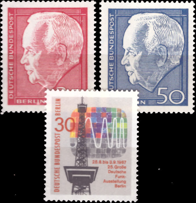 Briefmarken Berlin 1967, Mi.Nr. 309, 314-315, Postfrisch