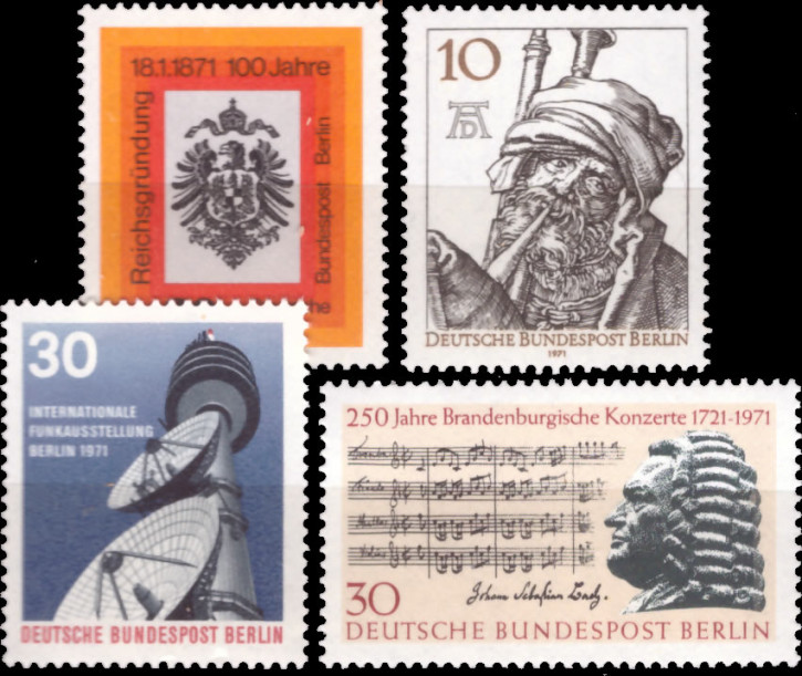 Briefmarken Berlin 1971, Lot aus Mi.Nr. 385, 390-392, Postfrisch
