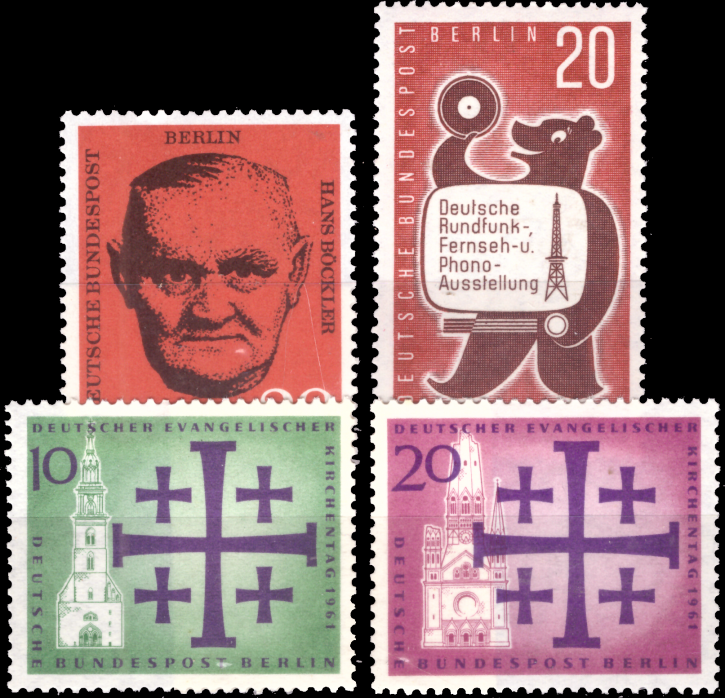 Briefmarken Berlin 1961 Mi.Nr. 197-198, 215-217, Postfrisch