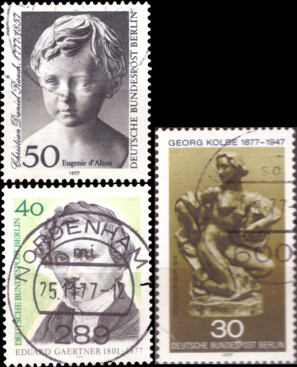 Briefmarken Berlin 1977, Lot aus Mi.Nr. 541-543, Gestempelt