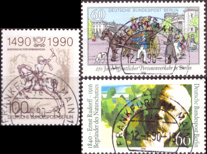 Briefmarken Berlin 1990, Lot aus Mi.Nr. 860-862, Gestempelt