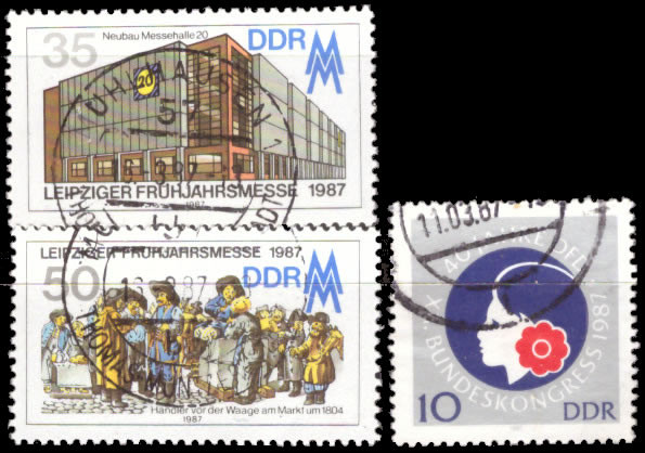 Briefmarken DDR 1987, Mi.Nr. 3079, 3080-3081, Gestempelt
