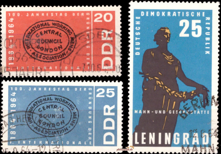 Briefmarken: DDR 1964, Mi.Nr. 1048, 1054-1055, Gestempelt