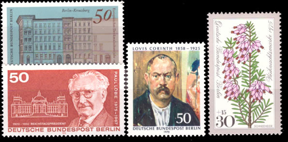 Briefmarken Berlin 1975, Lot aus Mi.Nr. 508, 509, 514, 515, Postfrisch
