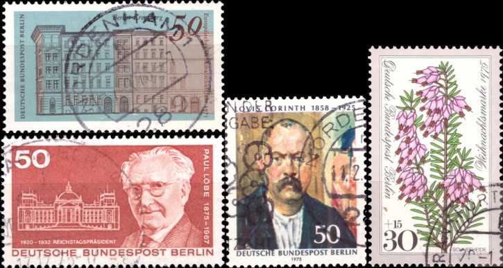 Briefmarken Berlin 1975, Lot aus Mi.Nr. 508, 509, 514, 515, Gestempelt