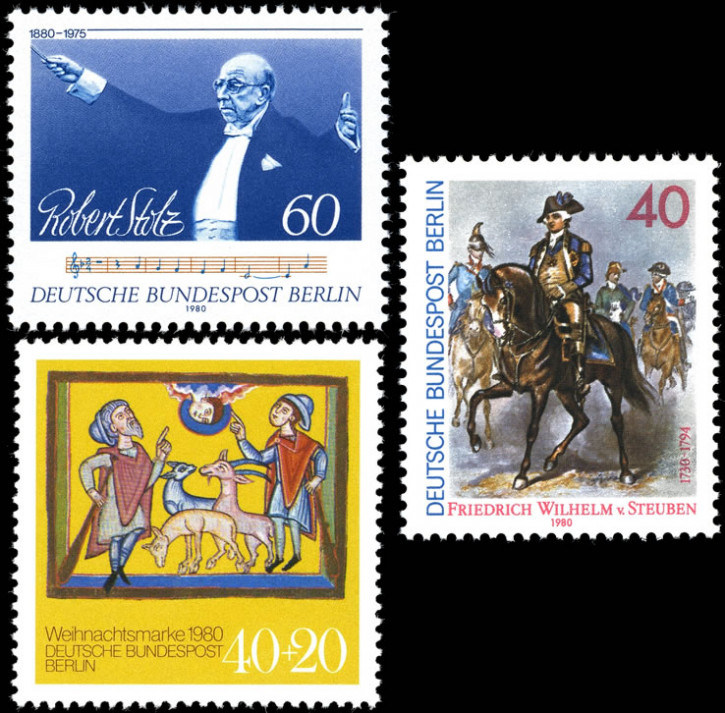 Briefmarken Berlin 1980, Lot aus Mi.Nr. 627-628, 633, Postfrisch
