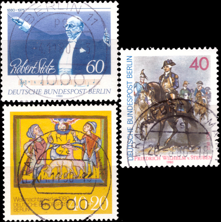 Briefmarken Berlin 1980, Lot aus Mi.Nr. 627-628, 633, Gestempelt