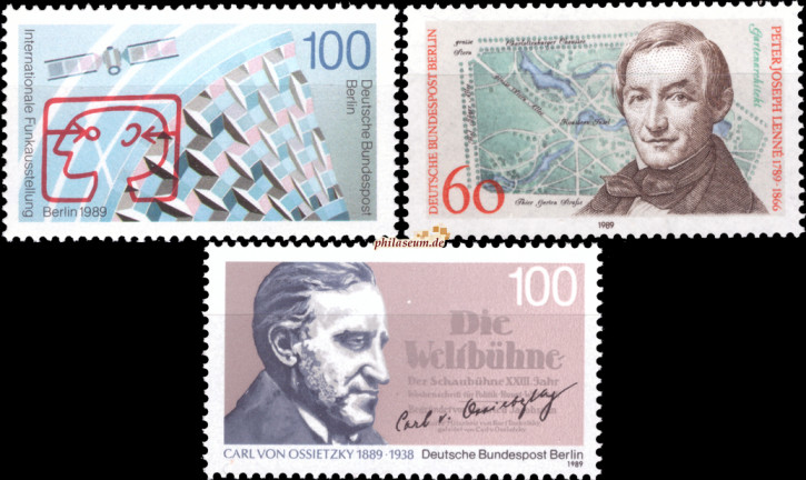 Briefmarken Berlin 1989, Lot aus Mi.Nr. 847, 850, 851, Postfrisch