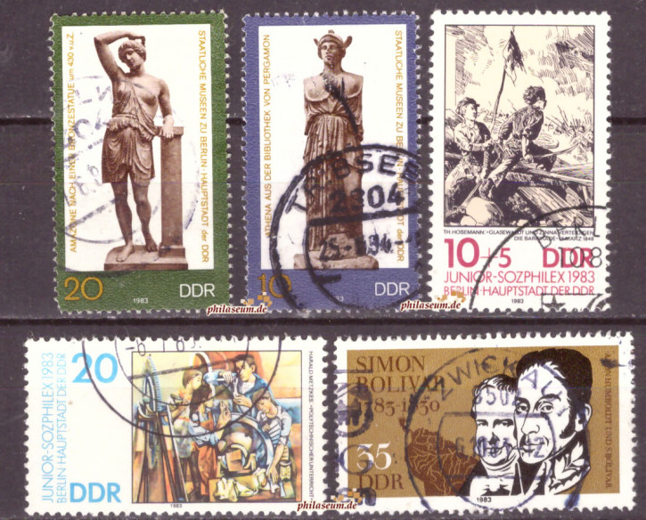 Briefmarken: DDR 1983 Mi.Nr. 2790-2791, 2812-2813, 2816, Gestempelt