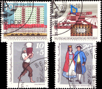 Briefmarken: DDR 1984, Mi.Nr. 2882-2883, 2888-2889, Gestempelt
