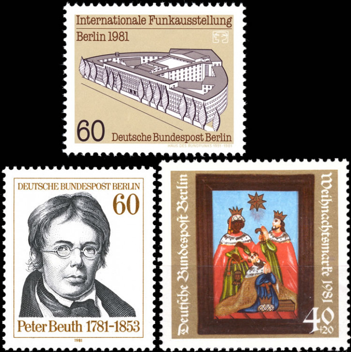 Briefmarken Berlin 1981, Lot aus Mi.Nr. 649, 654, 658, Postfrisch