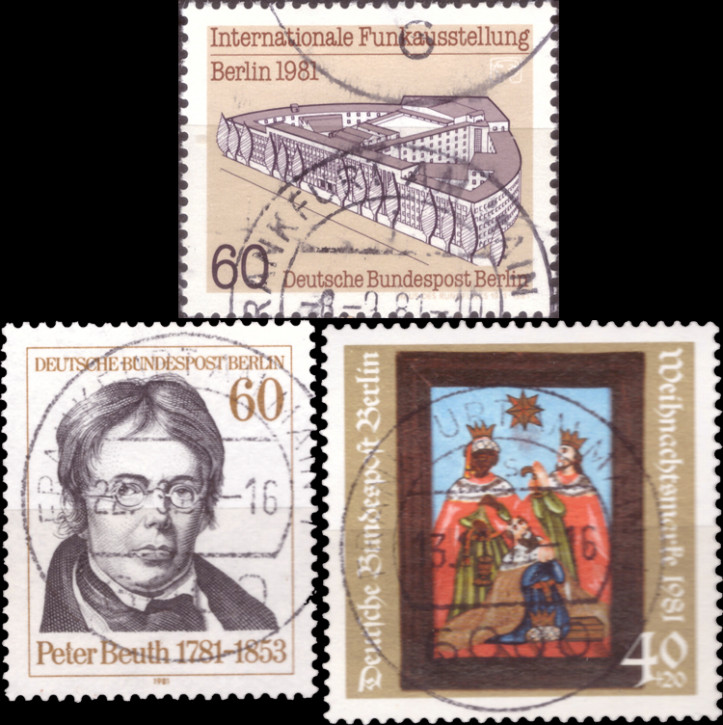 Briefmarken Berlin 1981, Lot aus Mi.Nr. 649, 654, 658, Gestempelt