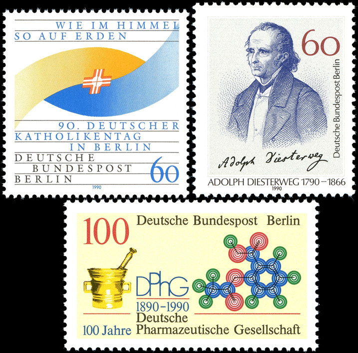Briefmarken Berlin 1990, Lot aus Mi.Nr. 873, 875, 879, Postfrisch