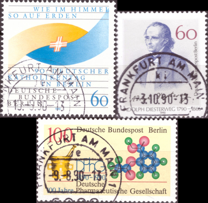 Briefmarken Berlin 1990, Lot aus Mi.Nr. 873, 875, 879, Gestempelt