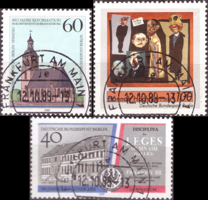 Briefmarken Berlin 1989, Lot aus Mi.Nr. 855-857, Gestempelt