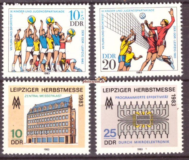 Briefmarken: DDR 1983 Mi.Nr. 2814-2815, 2822-2823, Postfrisch
