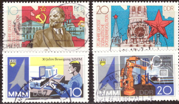 Briefmarken DDR 1987, Mi.Nr. 3130-3131, 3132-3133, Gestempelt