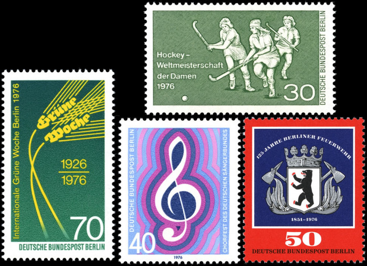 Briefmarken Berlin 1976, Lot aus Mi.Nr. 516, 521-523, Postfrisch
