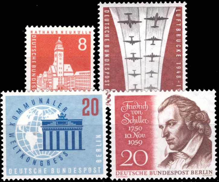 Briefmarken Berlin 1959 Mi.Nr. 187-190, Postfrisch