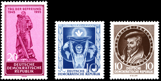 Briefmarken: DDR 1955 Lot aus Mi.Nr. 463, 484, 497, Postfrisch