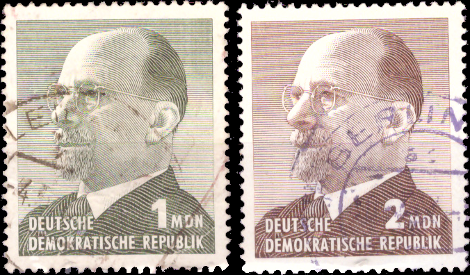 Briefmarken DDR 1965, Mi. Nr. 1087 - 1088, Dauermarken Walter Ulbricht, Gestempelt