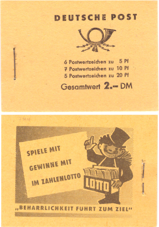 Briefmarken DDR 1960, Markenheftchen MH-MiNr. 3 (Fünfjahrplan-Dauerserie), Postfrisch