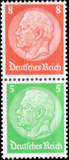 Briefmarken Deutsches Reich 1934, Zd-Mi. S 121 (517+515), Zusammendrucke aus MHB 35, Postfrisch