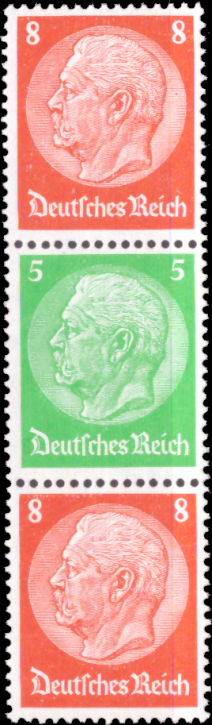Briefmarken Deutsches Reich 1934, Zd-Mi. S 122 (517+515+S17), Zusammendrucke aus MHB 35, Postfrisch
