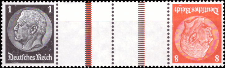 Briefmarken Deutsches Reich 1936/37, Zd-Mi. KZ 24 (512+Z+Z+517), Zusammendrucke aus MHB 41, Postfrisch