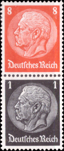Briefmarken Deutsches Reich 1936/37, Zd-Mi. S 137 (517+512), Zusammendrucke aus MHB 41, Postfrisch