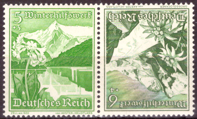 Briefmarken Deutsches Reich 1938, Zd-Mi. K 33 (677+678), Zusammendrucke aus MHB 63, Postfrisch