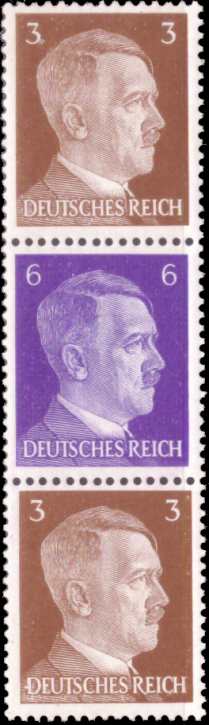 Briefmarken Deutsches Reich 1941, Zd-Mi. S275 (782+785+782), Zusammendrucke aus MHB 69, Postfrisch