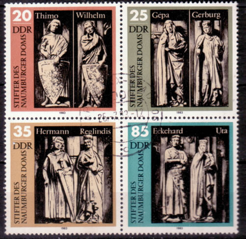 Briefmarken: DDR 1983 Mi.Nr. 2808-2811 Viererblock, Stifter des Naumburger Doms. Gestempelt