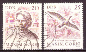Briefmarken DDR 1968, Mi. Nr. 1351 - 1352, Maxim Gorki, Gestempelt